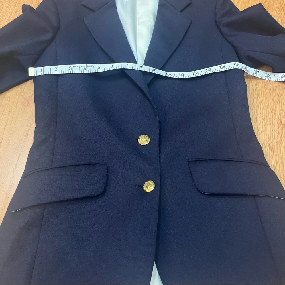 Vintage Aquascutum London Navy Blue Wool Blazer - Picture 13 of 15